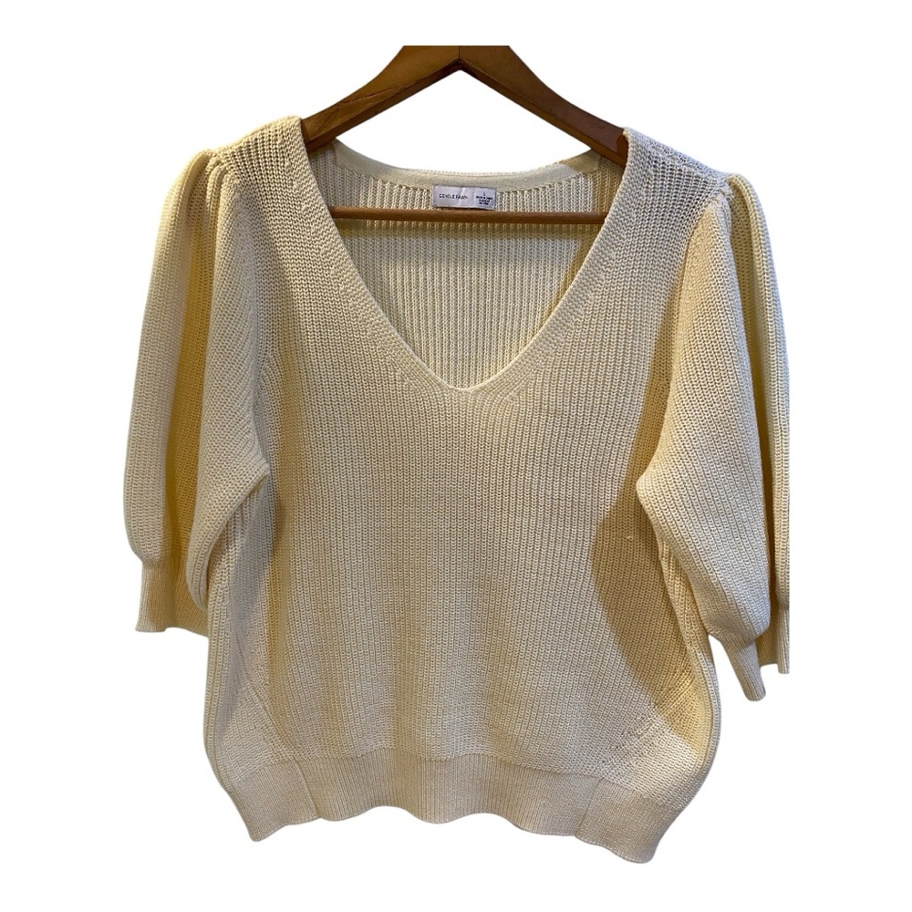 Gentle Fawn Cream V-Neck Knit Sweater